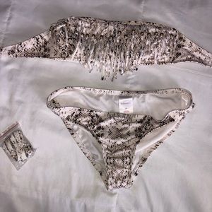 Bandeau Fringed Snake Skin Bikini